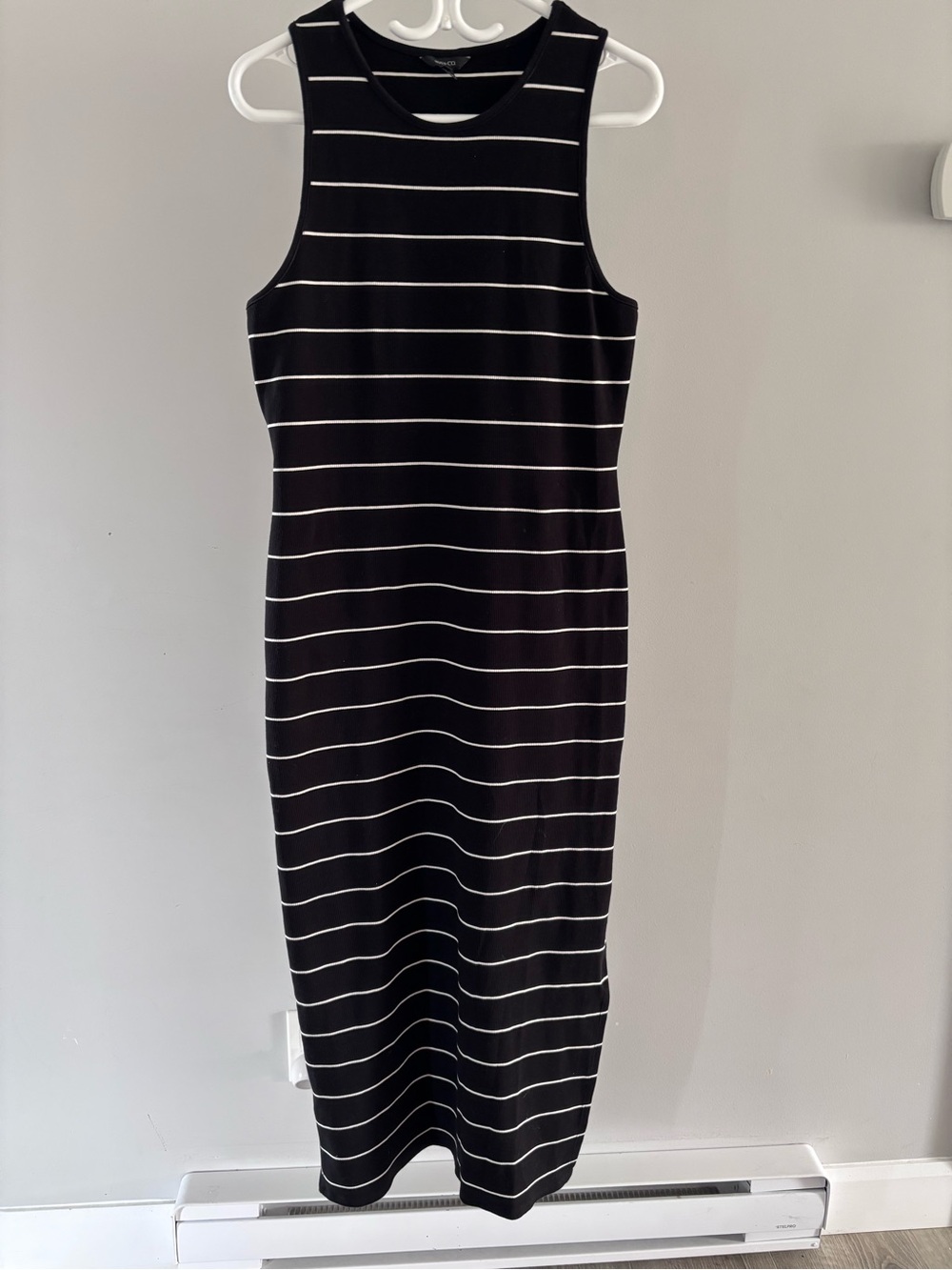 RW &CO Sleeveless Black & White Striped knit Maxi Dress